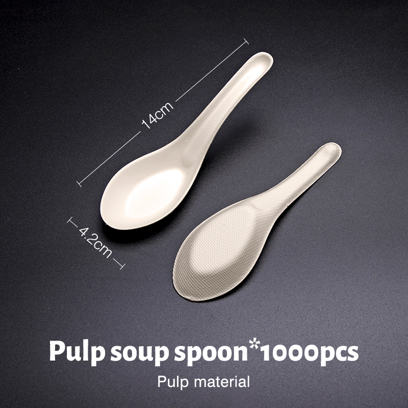 Environmentally friendly biodegradable pulp spoon