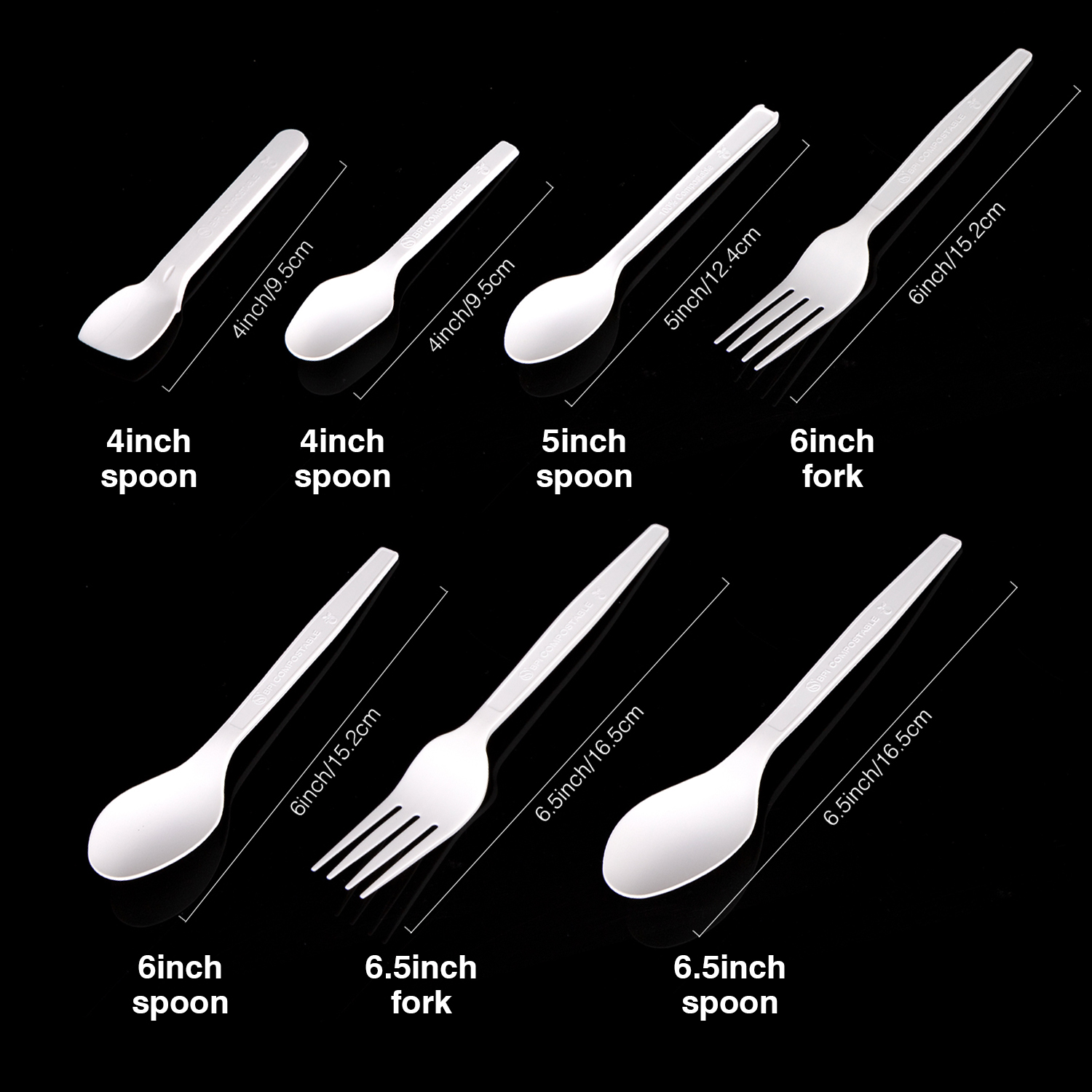 Disposable PLA knife, fork, spoon