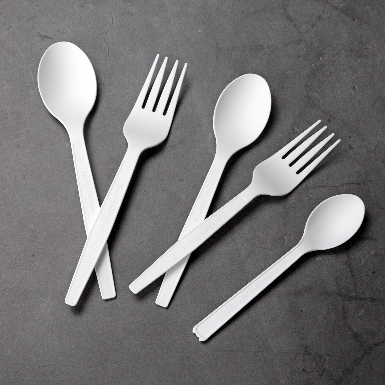 Disposable PLA knife, fork, spoon