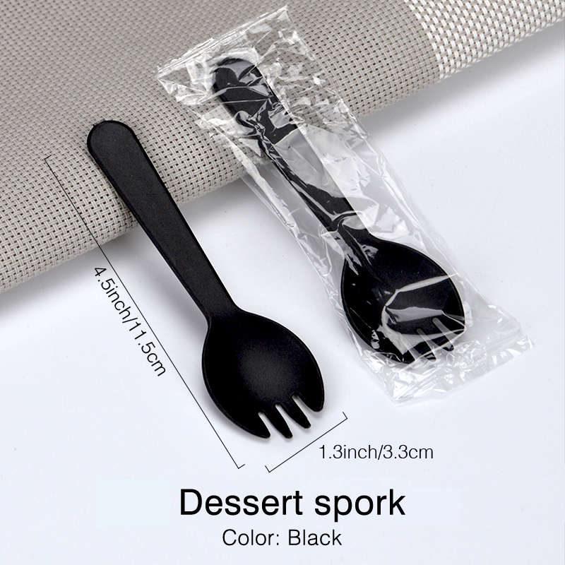 Disposable PP plastic dessert spoon spork