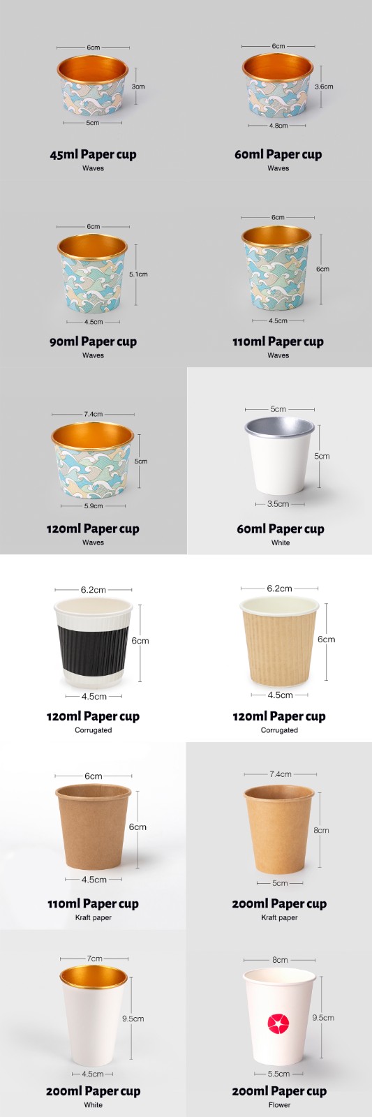 small paper cups