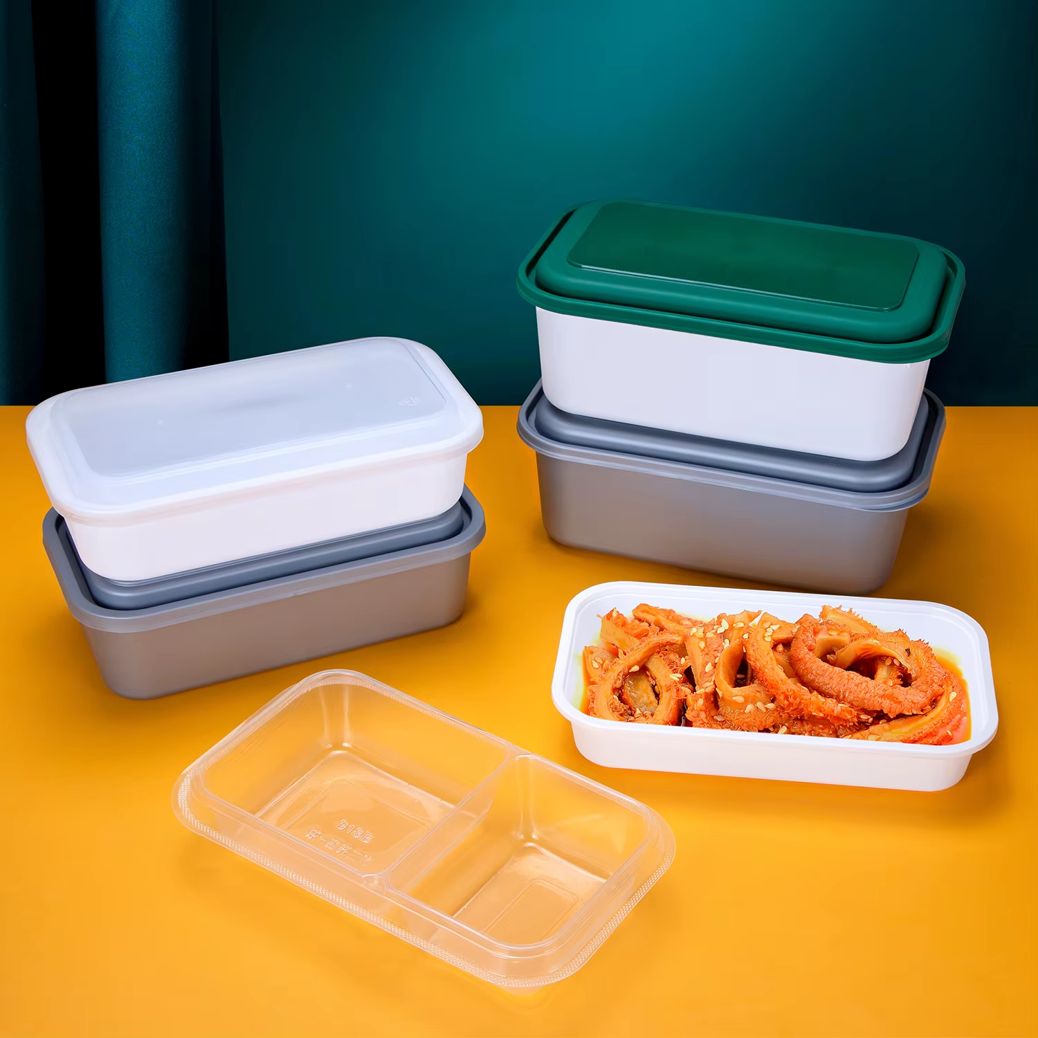 Custom disposable Plastic lunch boxes Optional inner tray