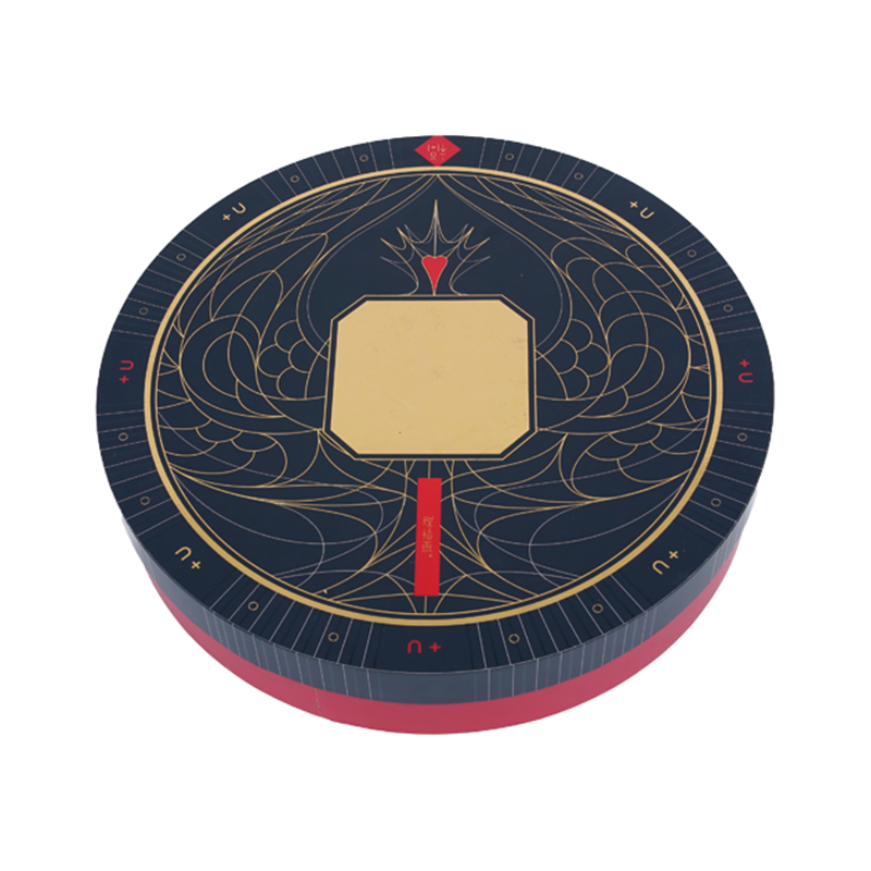 Black & Red Round Packaging Box
