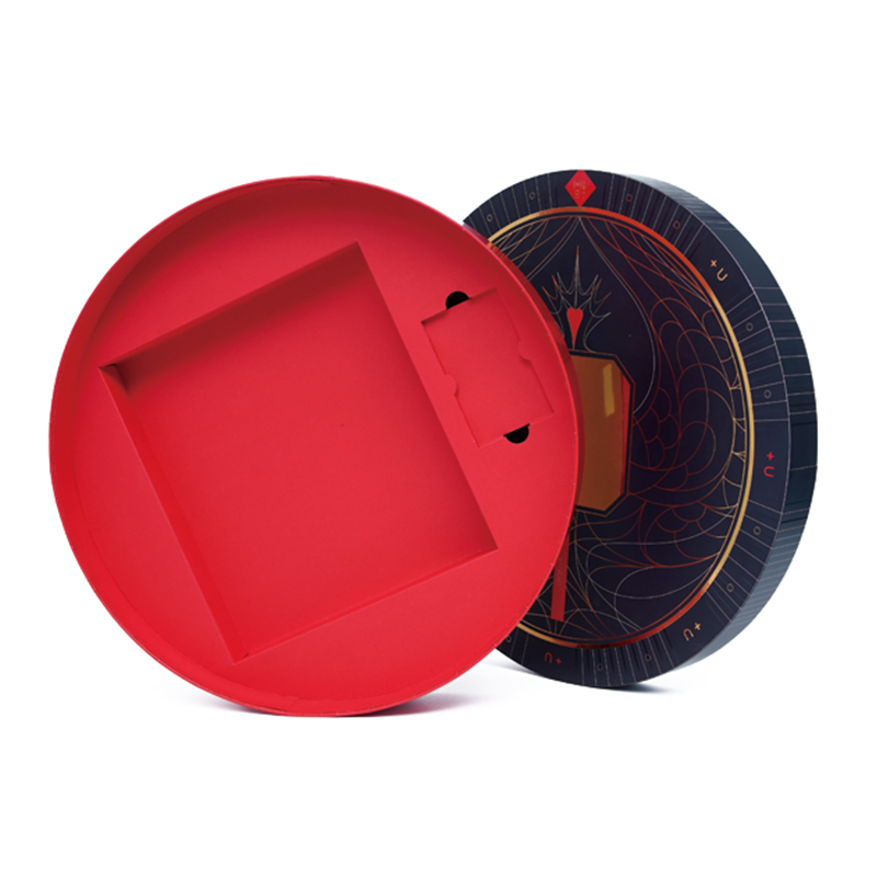 Black & Red Round Packaging Box