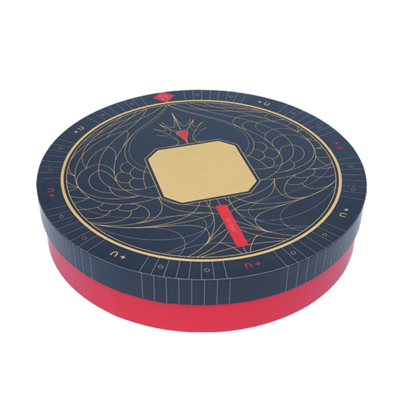 Black & Red Round Packaging Box