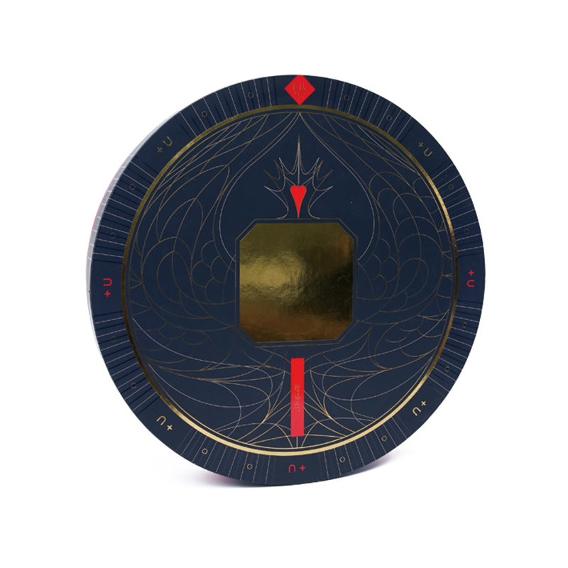 Black & Red Round Packaging Box