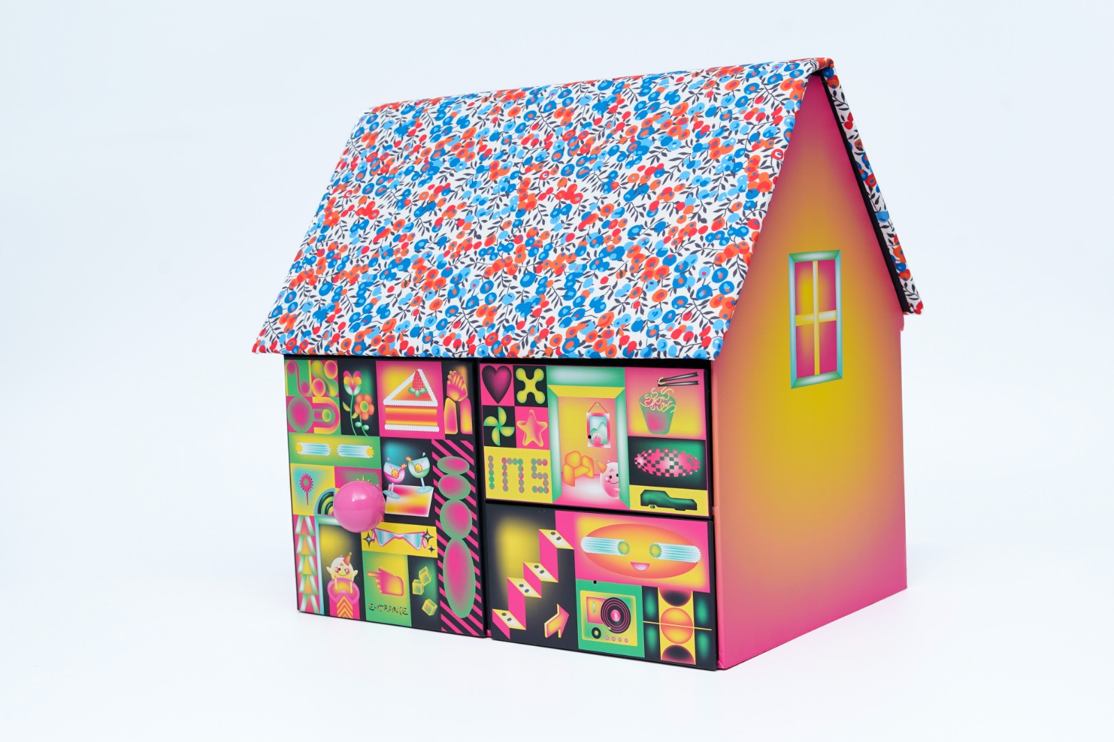 House Shaped Fabric Embroidery Gift Box