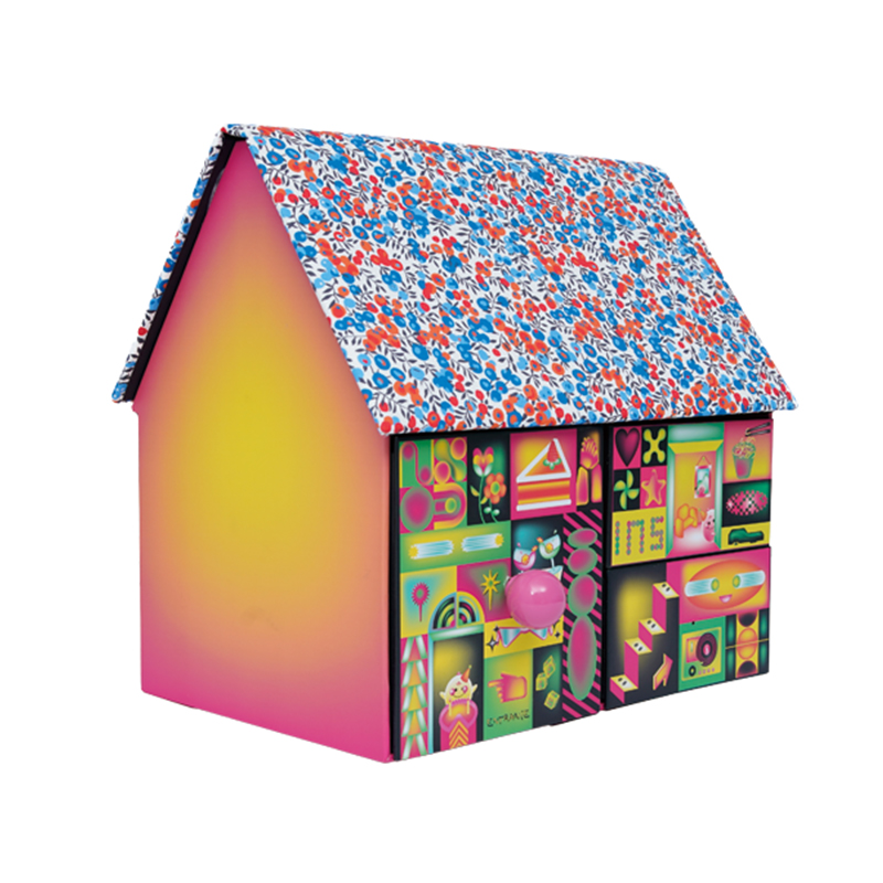House Shaped Fabric Embroidery Gift Box