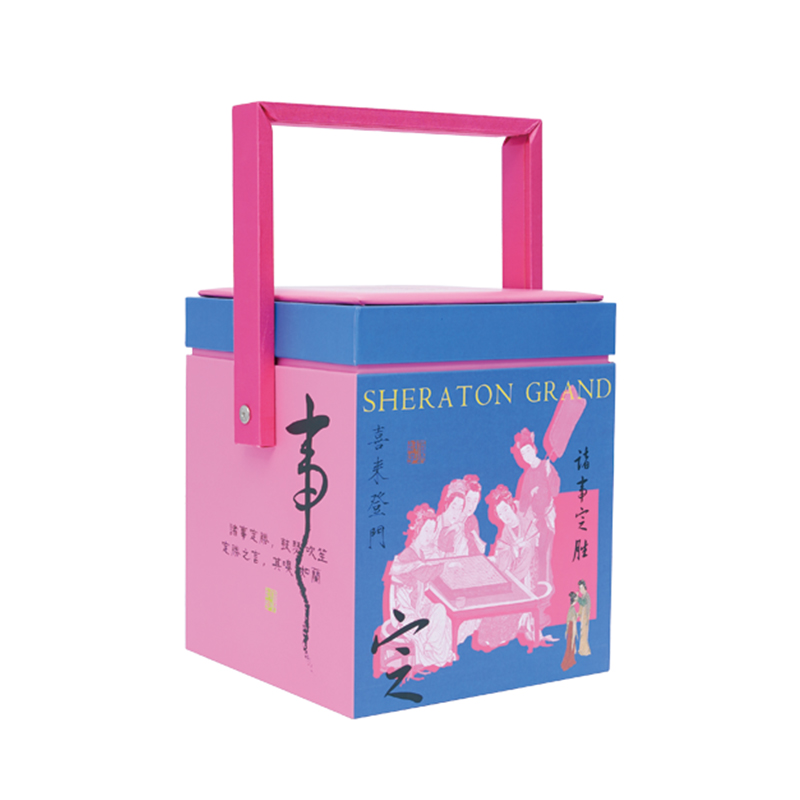 Wooden Handle Mooncake Box