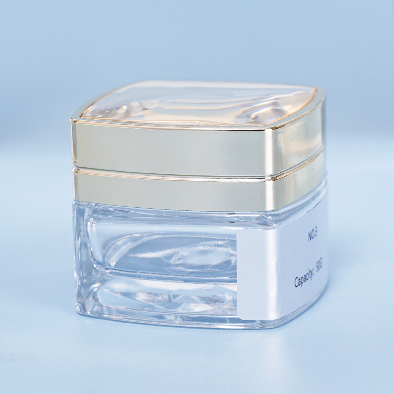 Golden Wave Square Skincare Jar