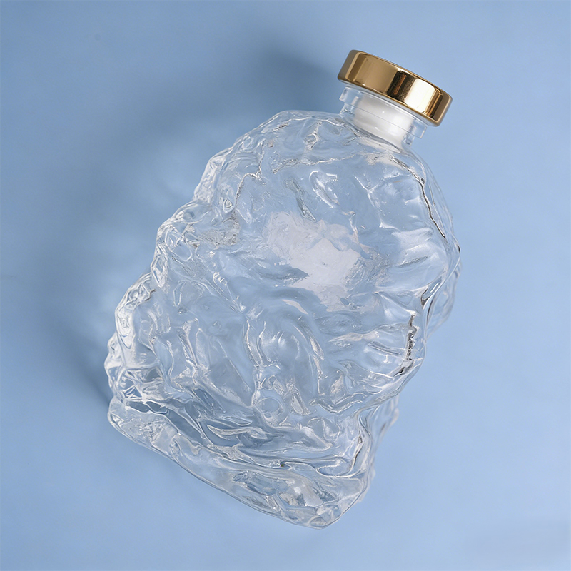 Wave Textured Glass Liquor Bottle