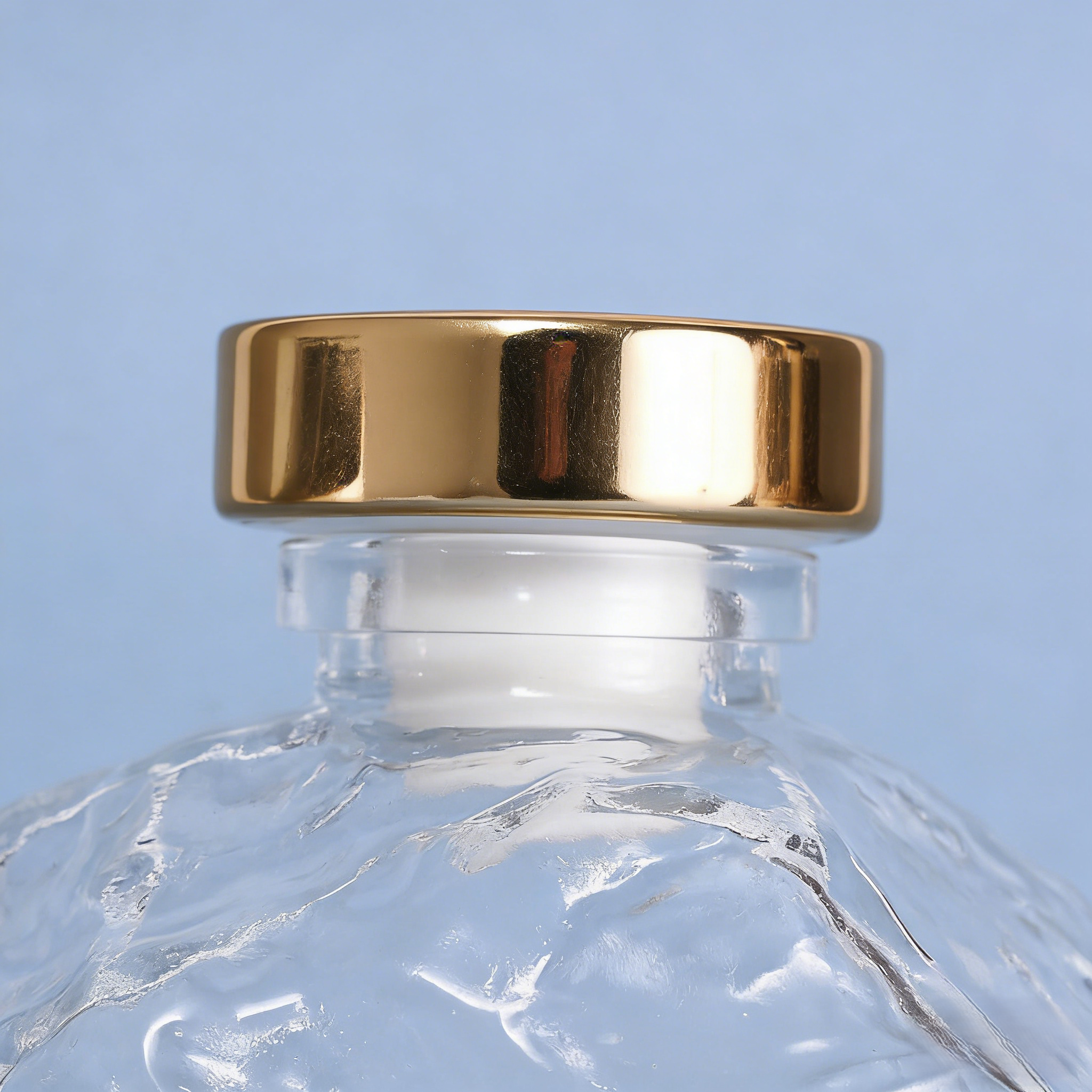 Wave Textured Glass Liquor Bottle