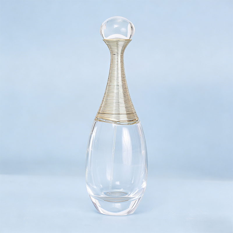 Metal Ring Teardrop Glass Bottle