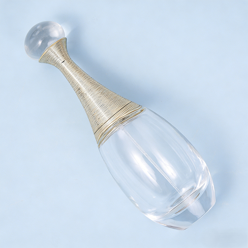 Metal Ring Teardrop Glass Bottle