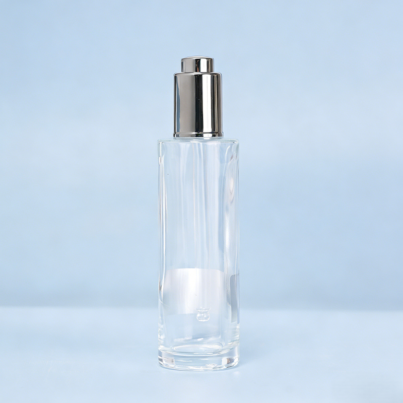 Silver Cap Glass Dropper Serum Bottle
