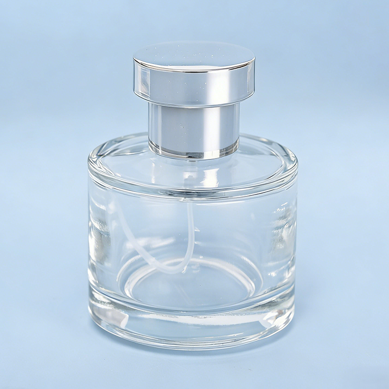Transparent Cylindrical Perfume Spray Bottle