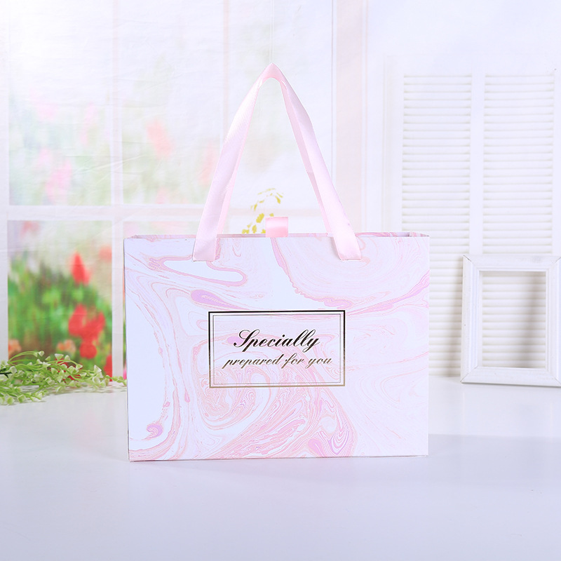Marble-Patterned Drawer-Style Scarf Packaging Box