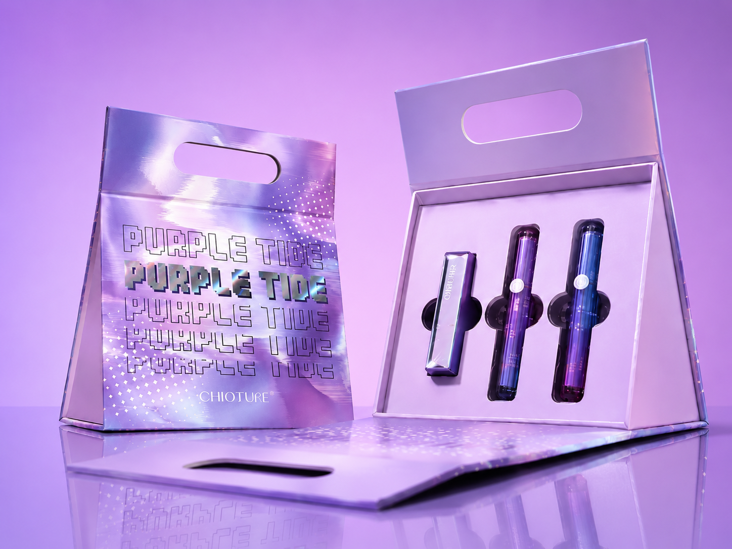 Custom Iridescent Lipstick Packaging Box With Display Structure