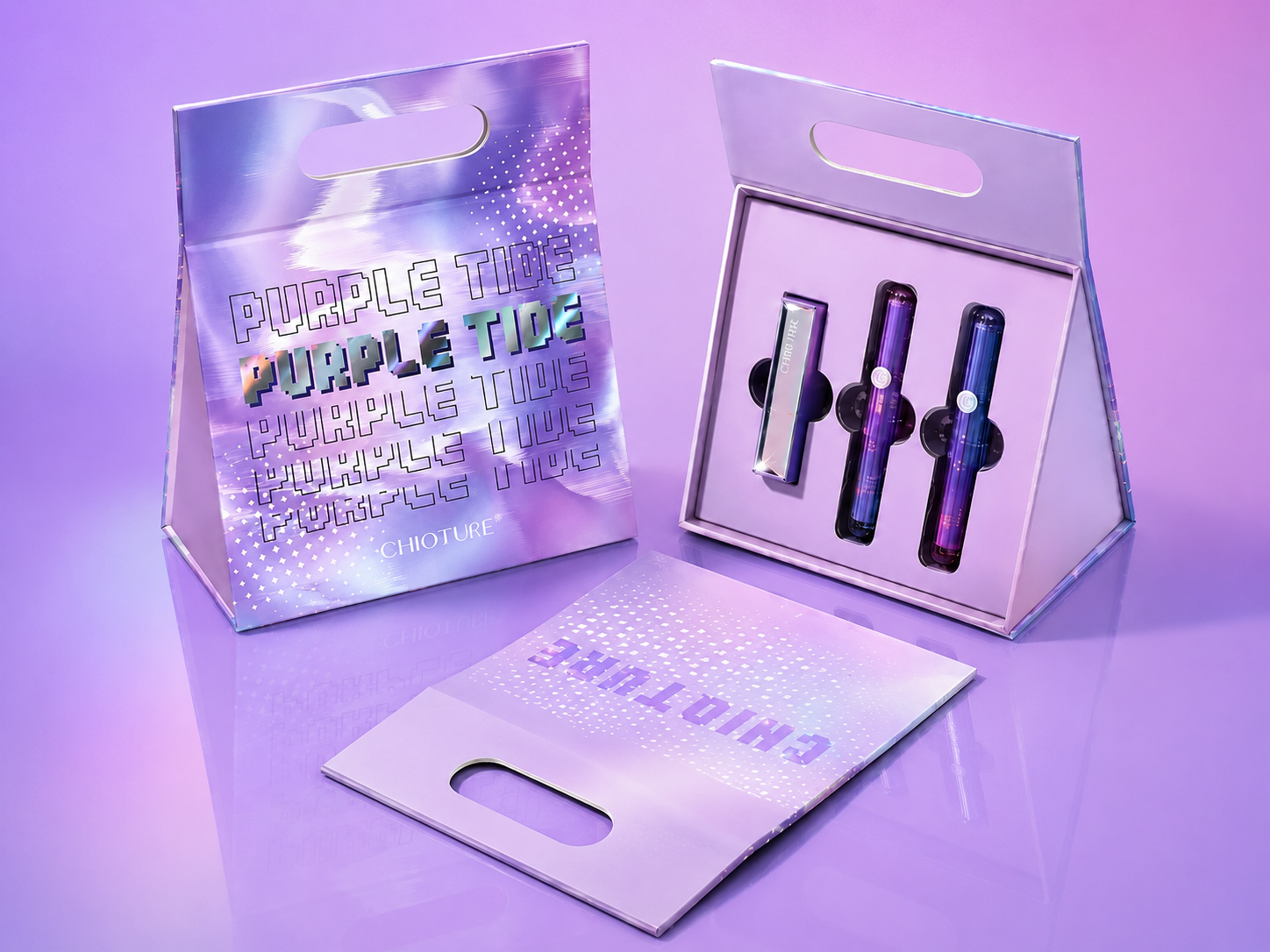 Custom Iridescent Lipstick Packaging Box With Display Structure Custom Iridescent Lipstick Packaging Box With Display Structure