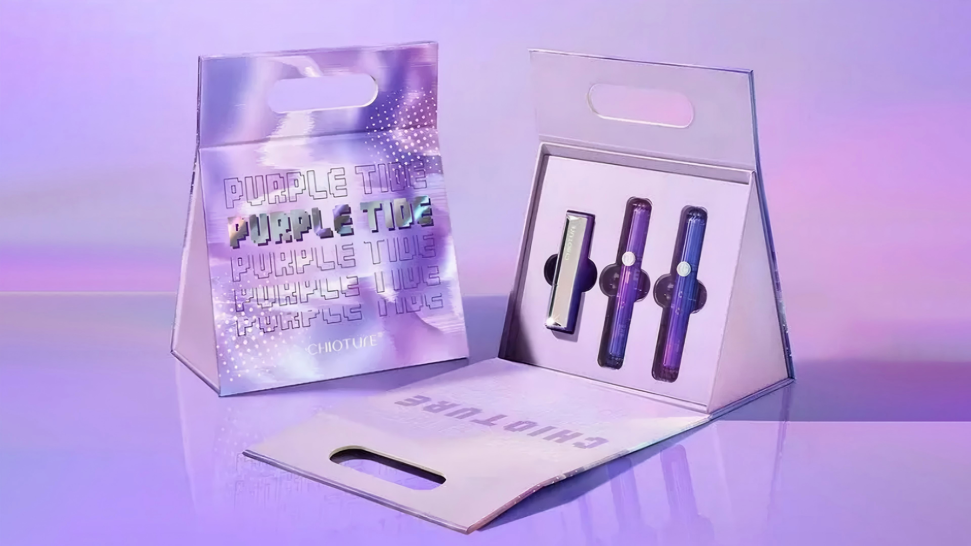 Custom Iridescent Lipstick Packaging Box With Display Structure Custom Iridescent Lipstick Packaging Box With Display Structure