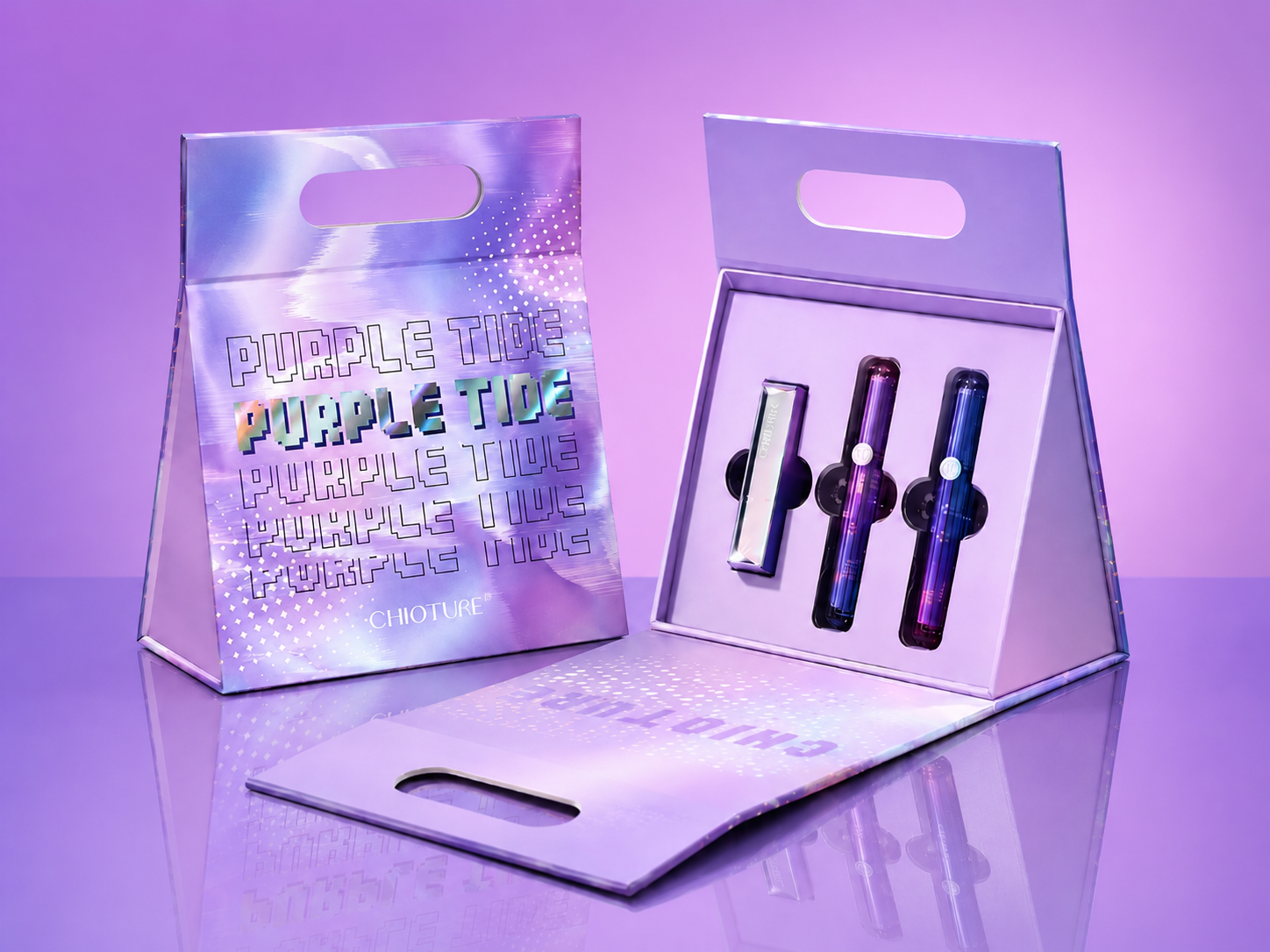 Custom Iridescent Lipstick Packaging Box With Display Structure Custom Iridescent Lipstick Packaging Box With Display Structure
