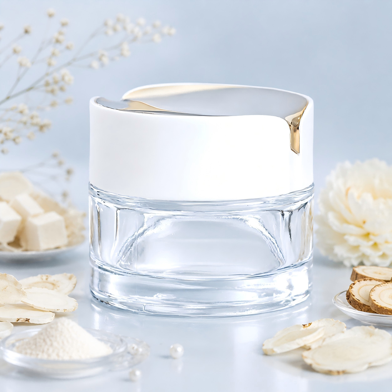 Pot cosmétique rond minimaliste