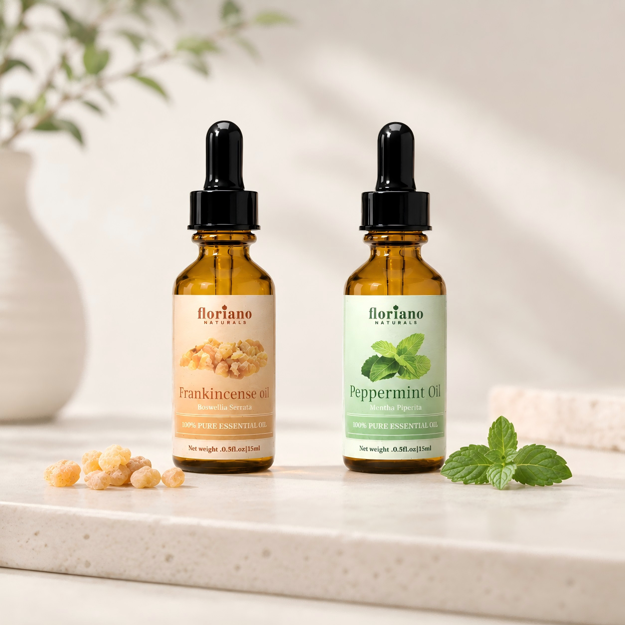 Luxury Aromatherapy Essential Oil Set – Peppermint, Frankincense & Lavender