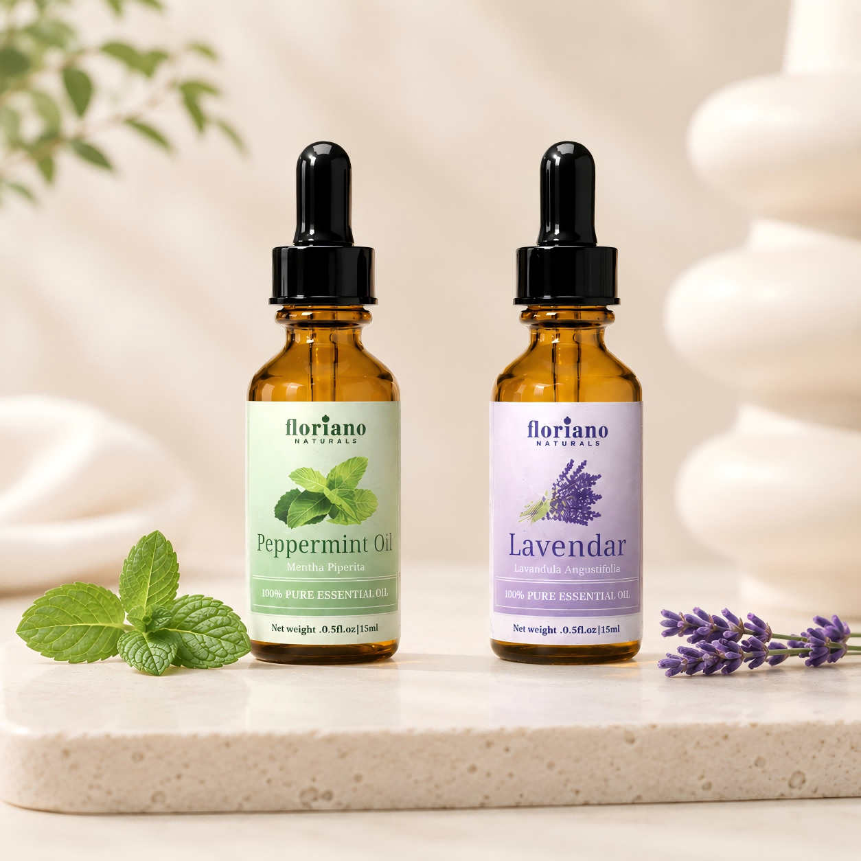 Luxury Aromatherapy Essential Oil Set – Peppermint, Frankincense & Lavender