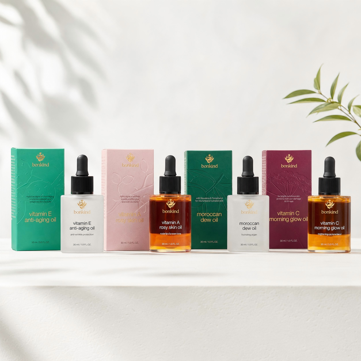 Luxury Natural Botanical Skincare Oil Set – Vitamin E, Vitamin C, Vitamin A & Essential Oil Blend for Face Care & Anti-Aging