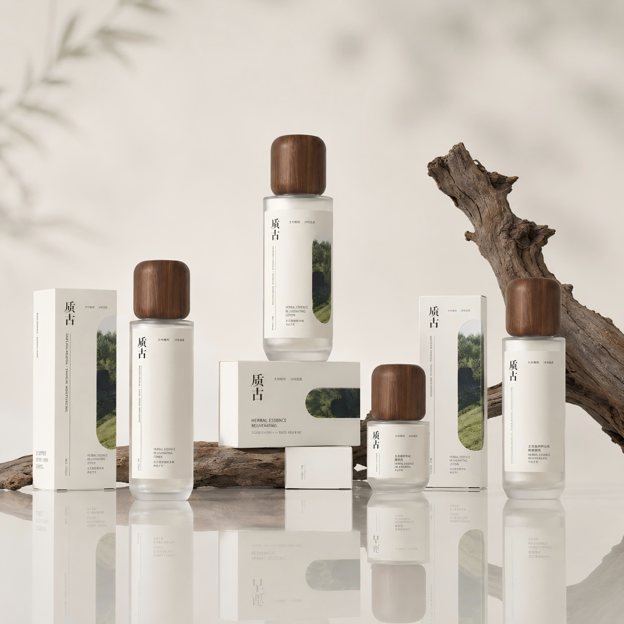 Luxury Herbal Skincare Bottle Set