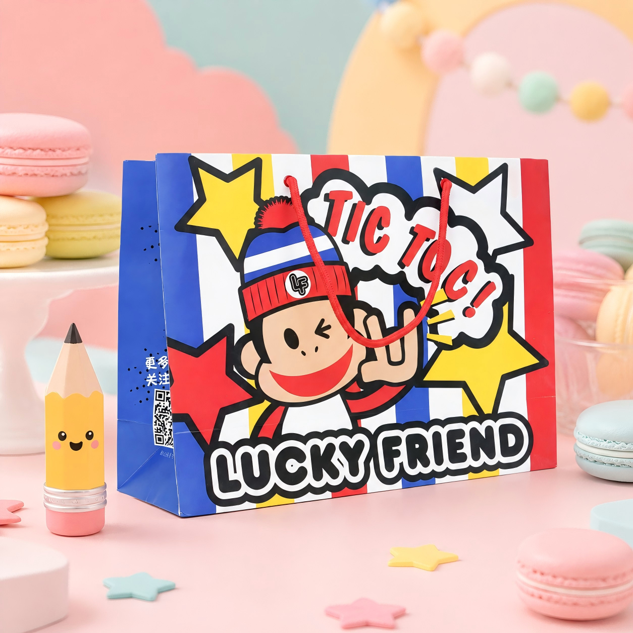 Cartoon Handheld Paper Bag for Retail Packaging