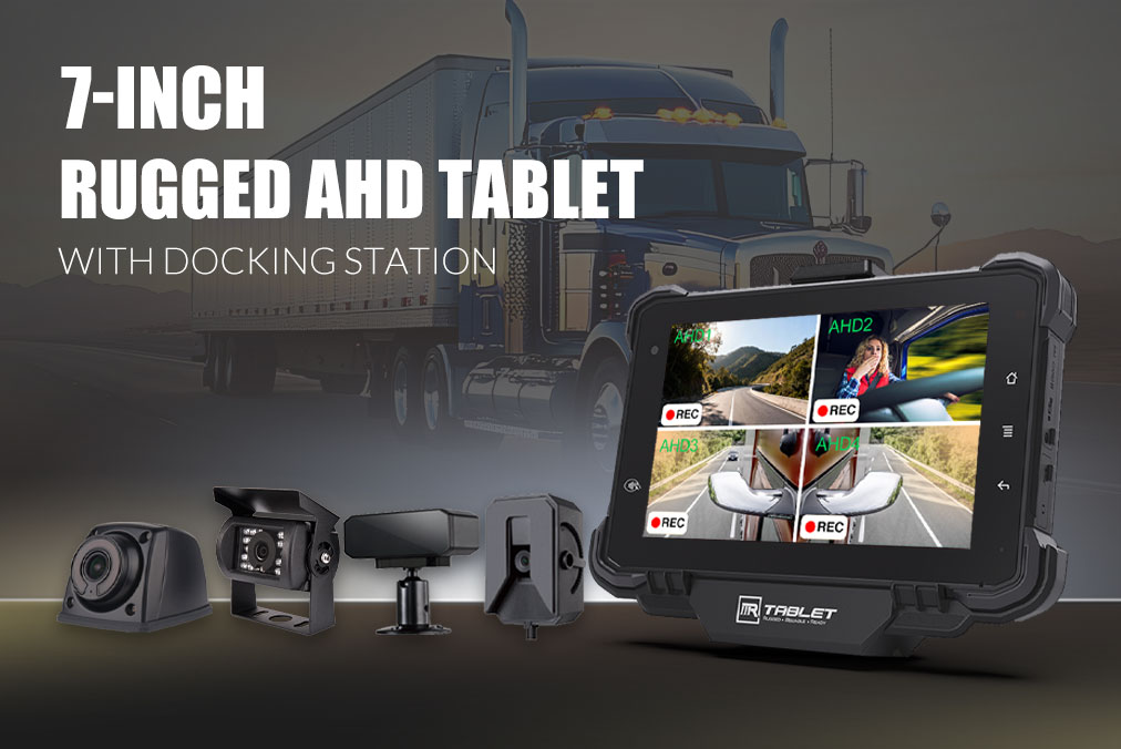 VT-7A PRO AHD : Tablette robuste pour véhicule Android 13 de 7 pouces avec 4 entrées caméra