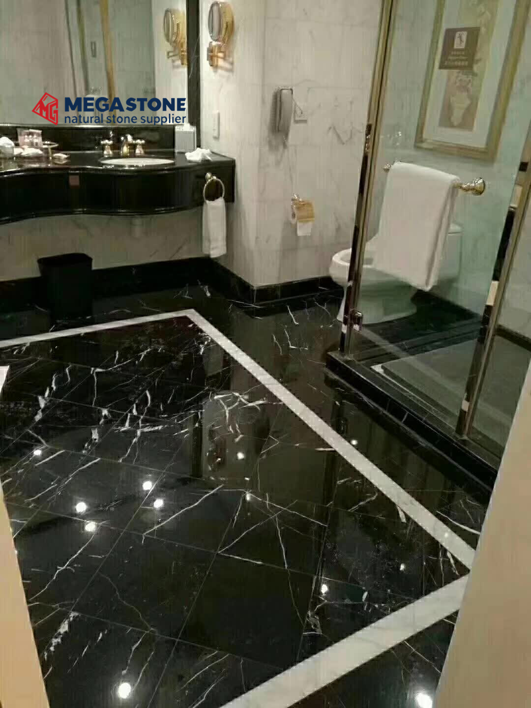 China Black Marquina Marble slab manufacturers