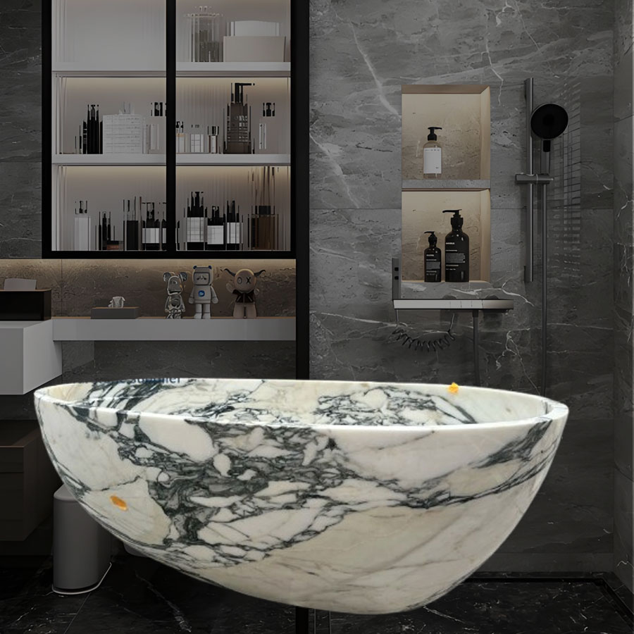 Arabescato Corchia Marble Bathtub