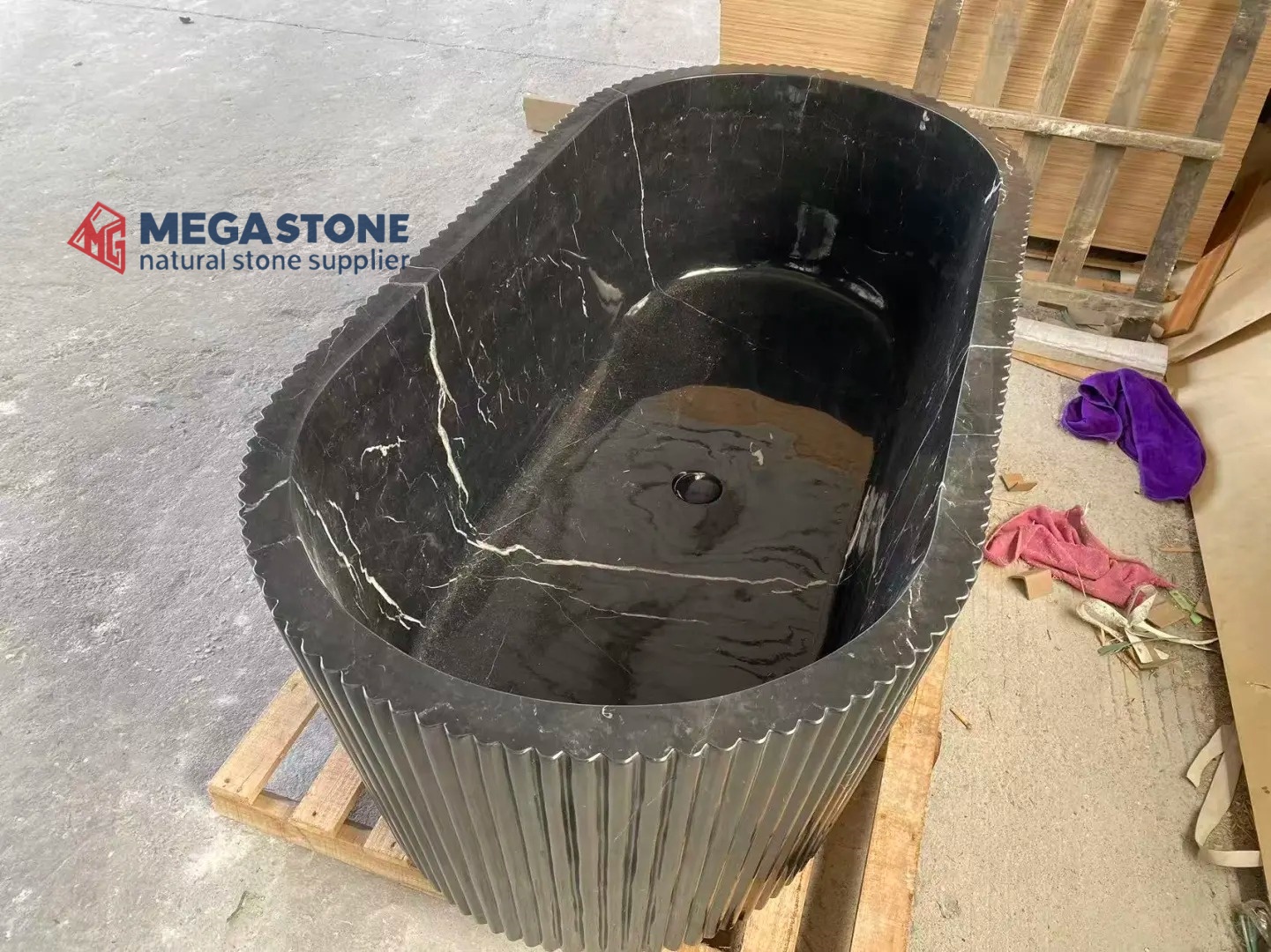 Black Marquina Marble Bathtub
