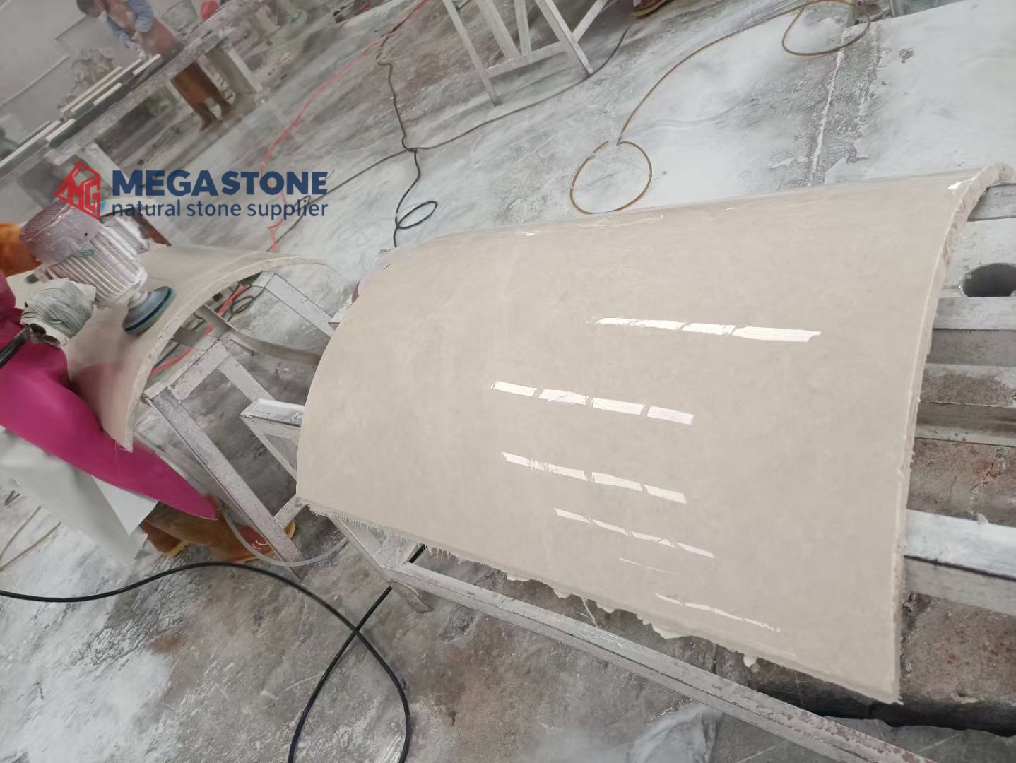 Crema Uno Beige Marble Curved Panel Aran White Marble Curved Wall Panel