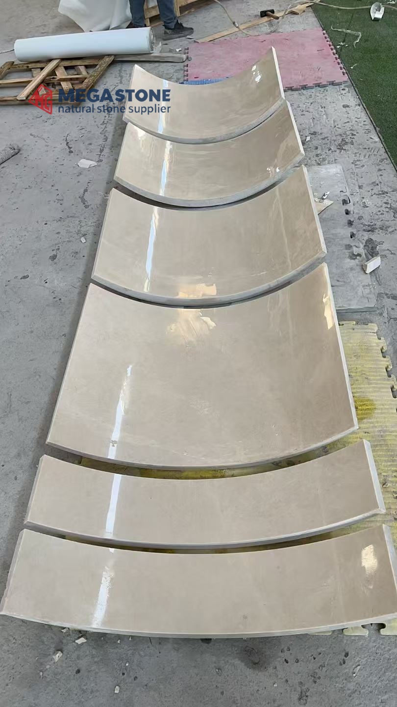 Crema Uno Beige Marble Curved Panel Aran White Marble Curved Wall Panel