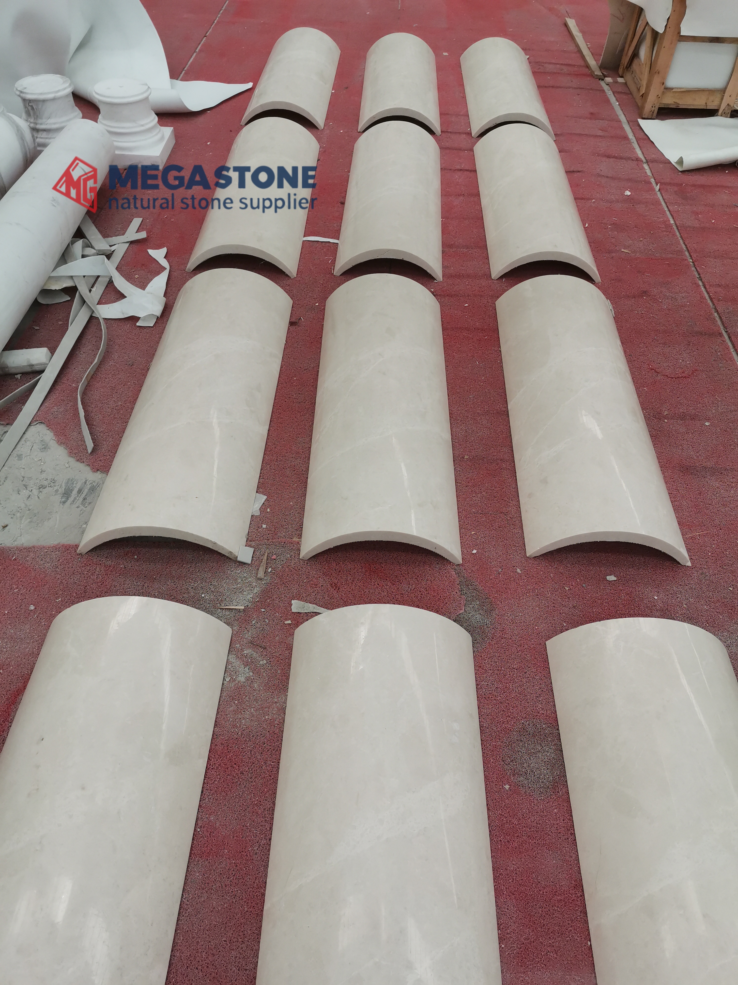 Crema Uno Beige Marble Curved Panel Aran White Marble Curved Wall Panel