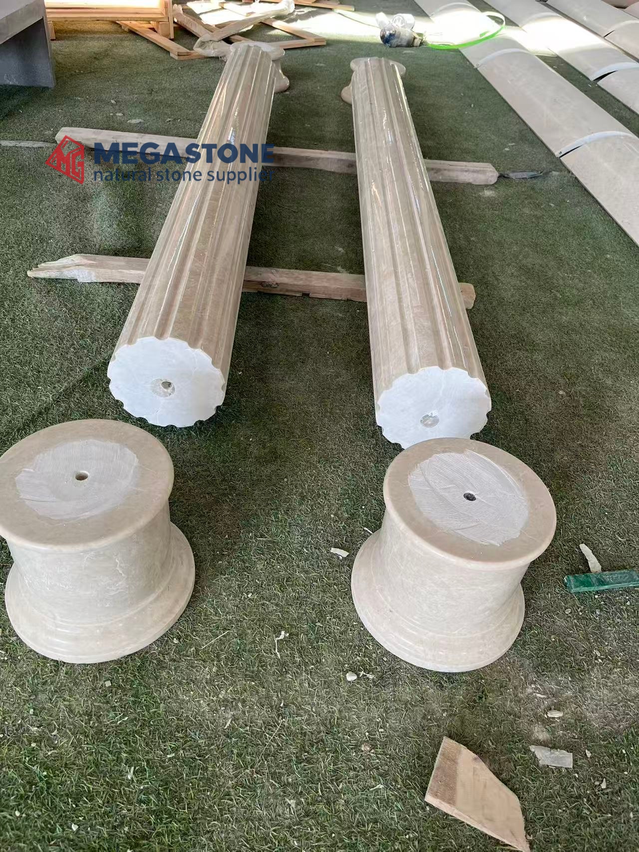 Altman Beige Marble Solid Column Pillar