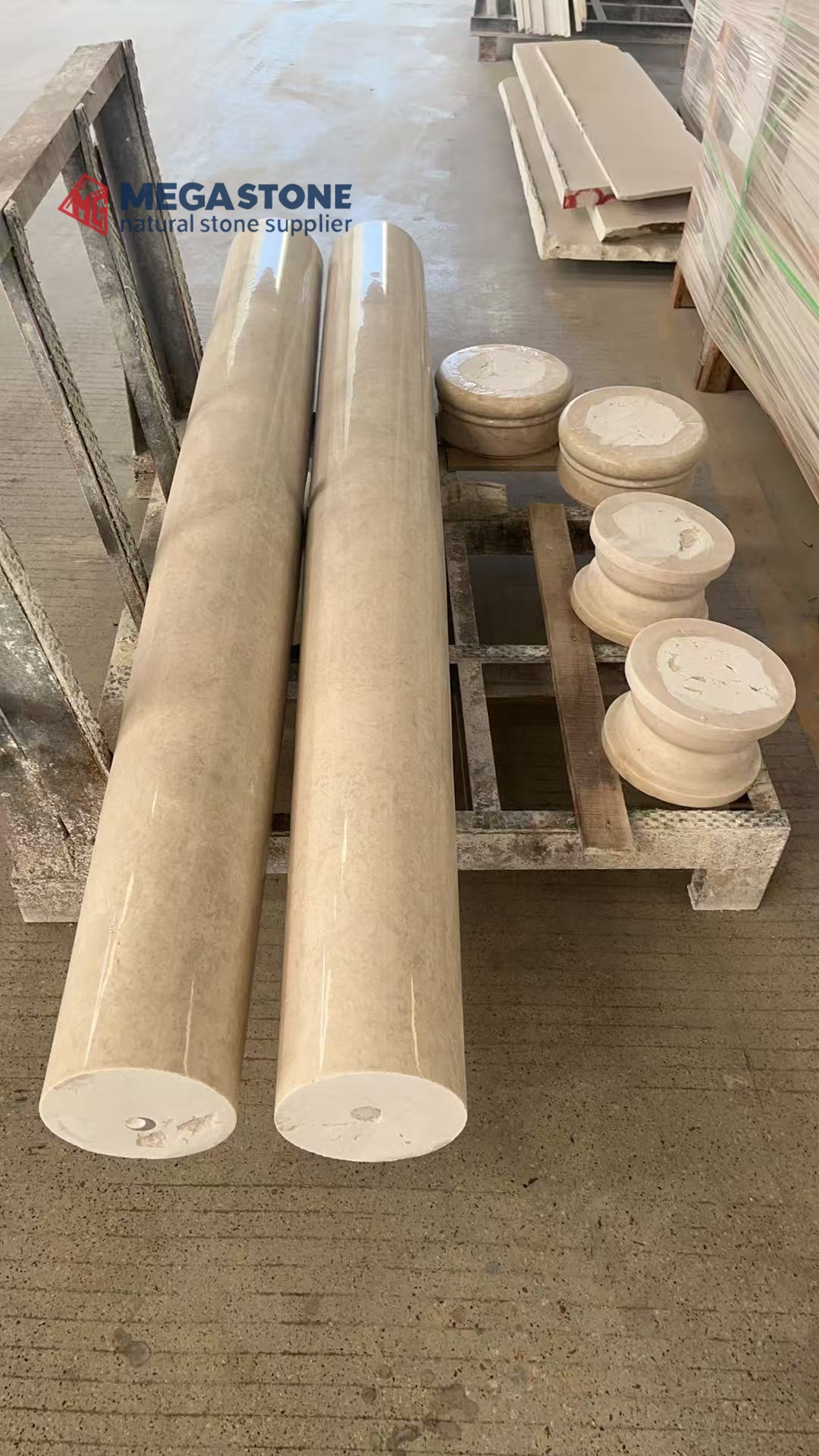 Altman Beige Marble Solid Column Pillar