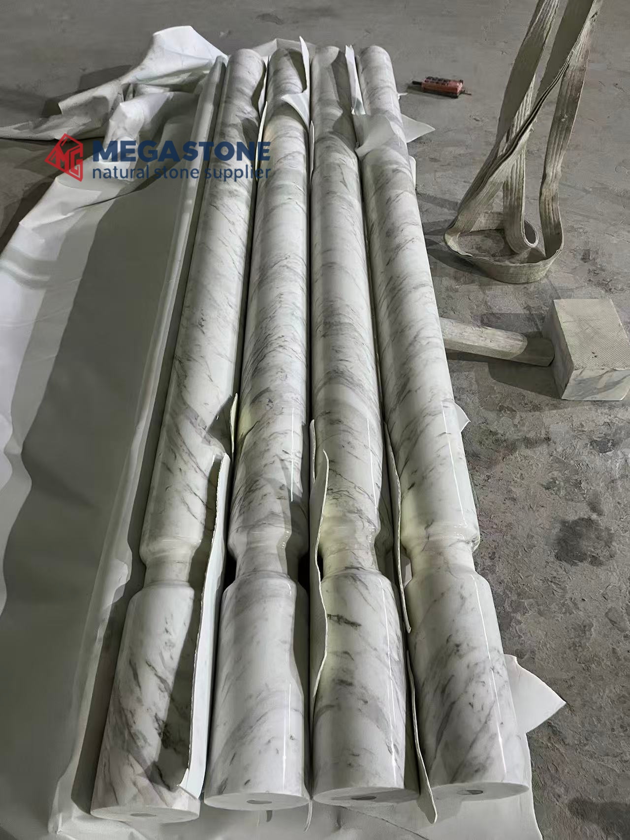 Volakas White Marble Solid Pillars Solid Columns
