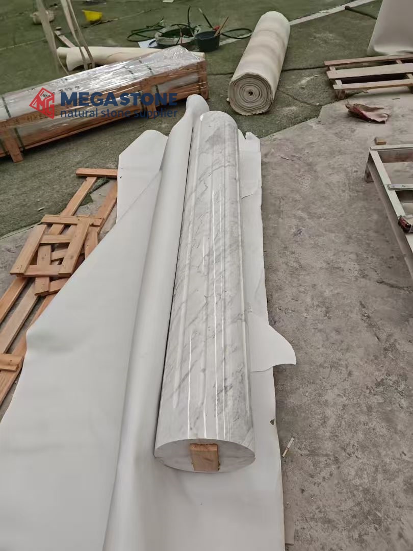 Volakas White Marble Solid Pillars Solid Columns