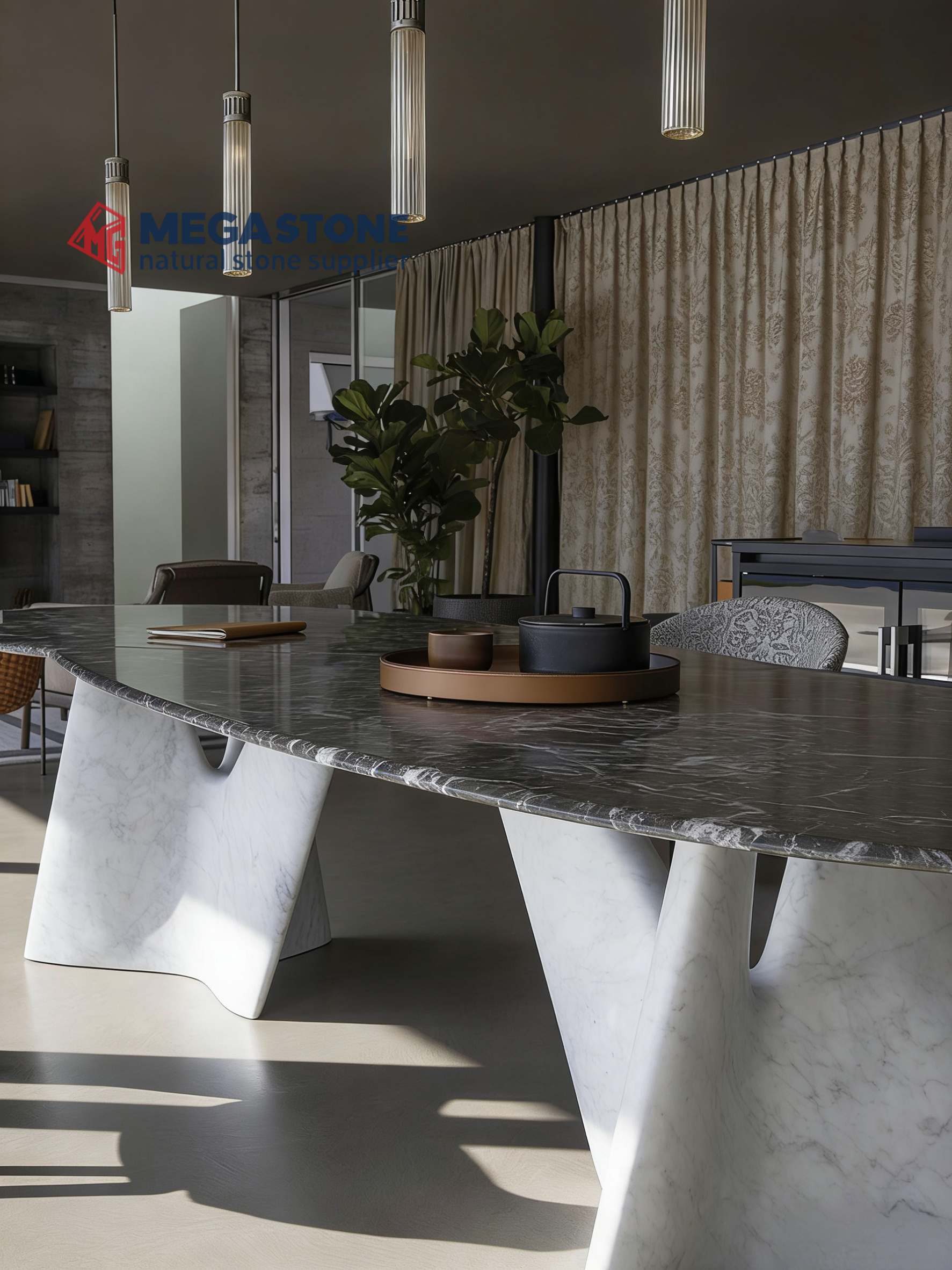 Carrara White Marble Base Dining Table Supplier & Manufacturer