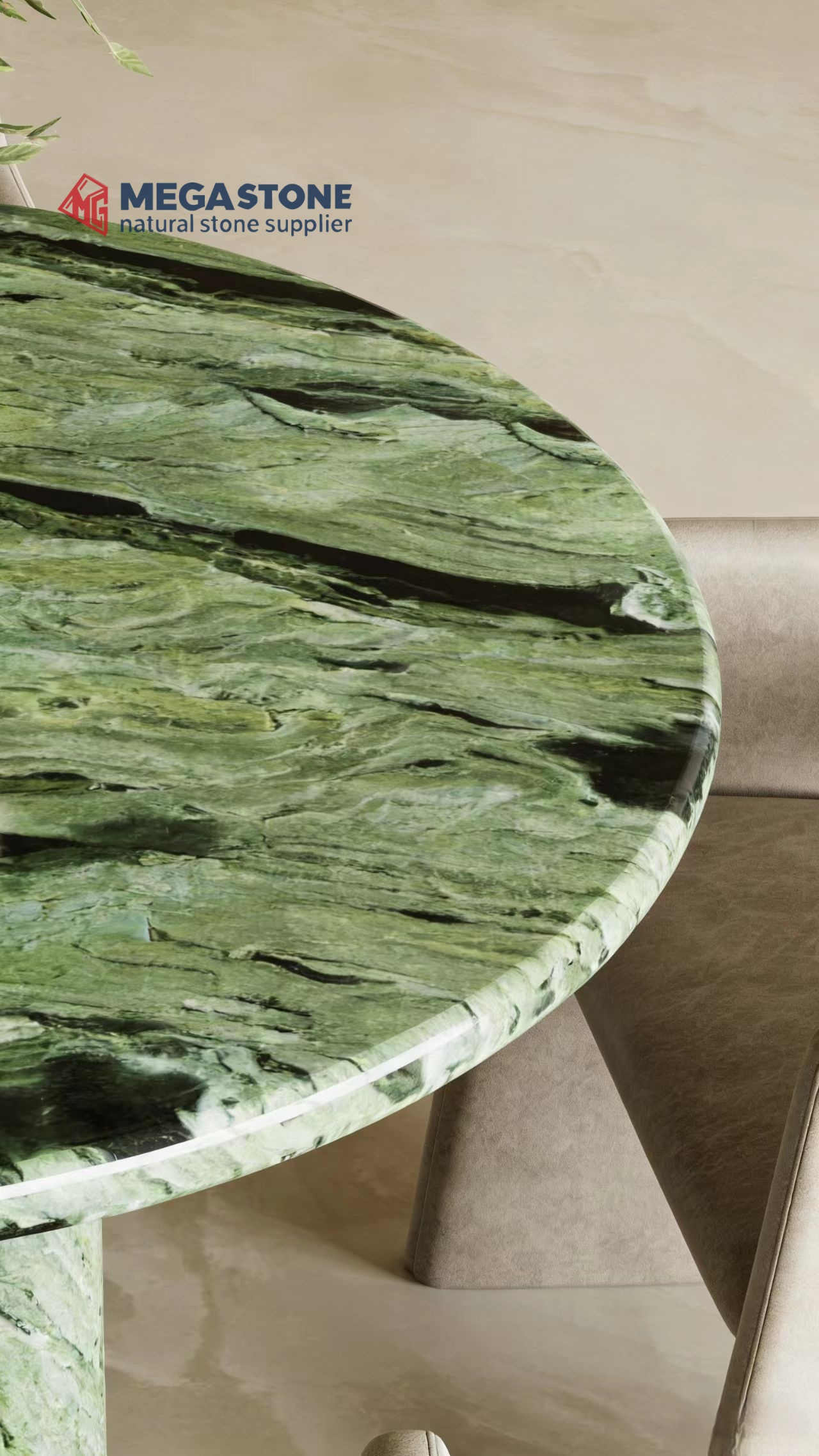 Shangri La Jade Marble Round Dining Table