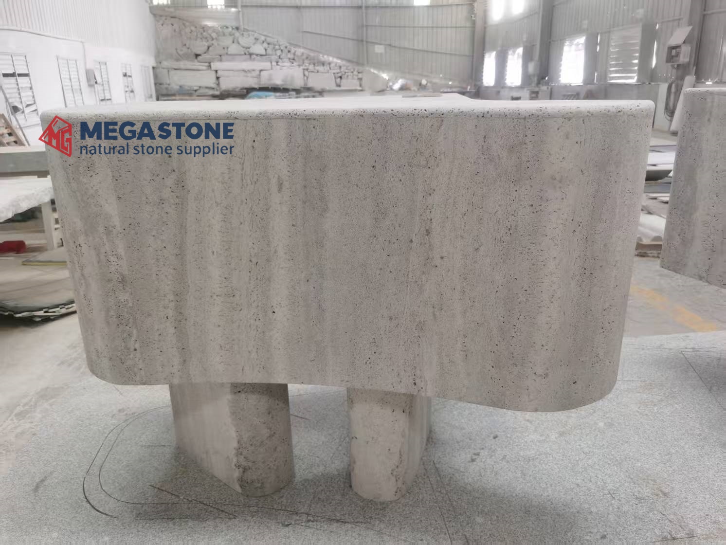Custom Sandblasted Travertine Table Factory