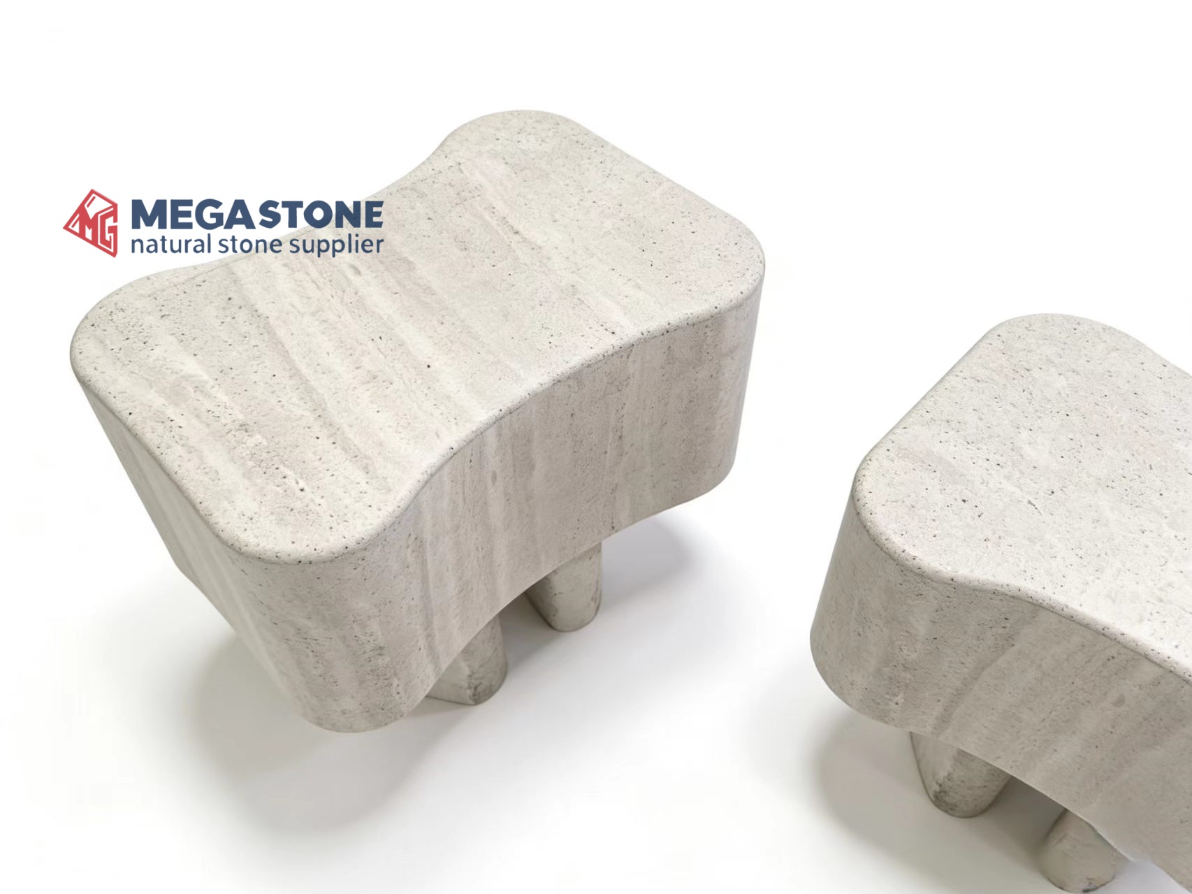 Silver Grey Travertine Display Table