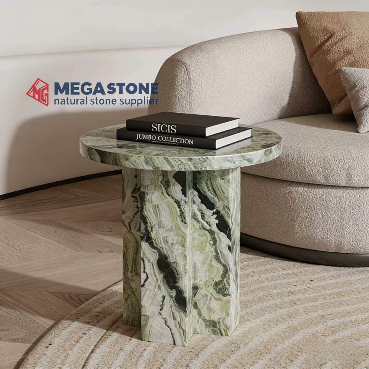 Shangri La Jade Marble Side Table