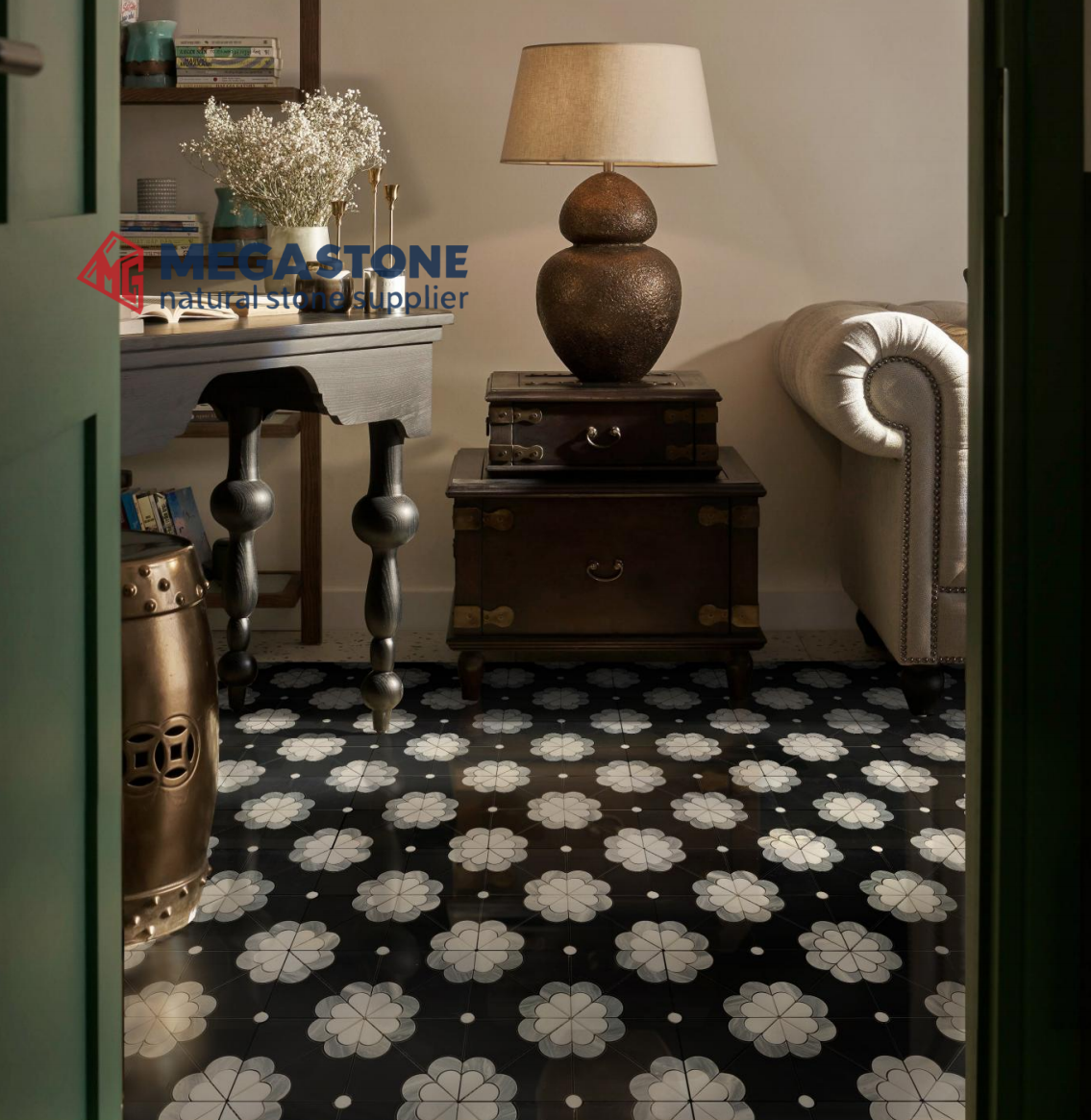 Waterjet Medallions and Marble Parquet Mgsd-3