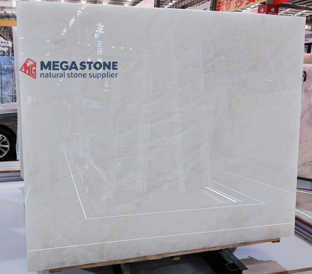 Ice Flake Jade Onyx Slab