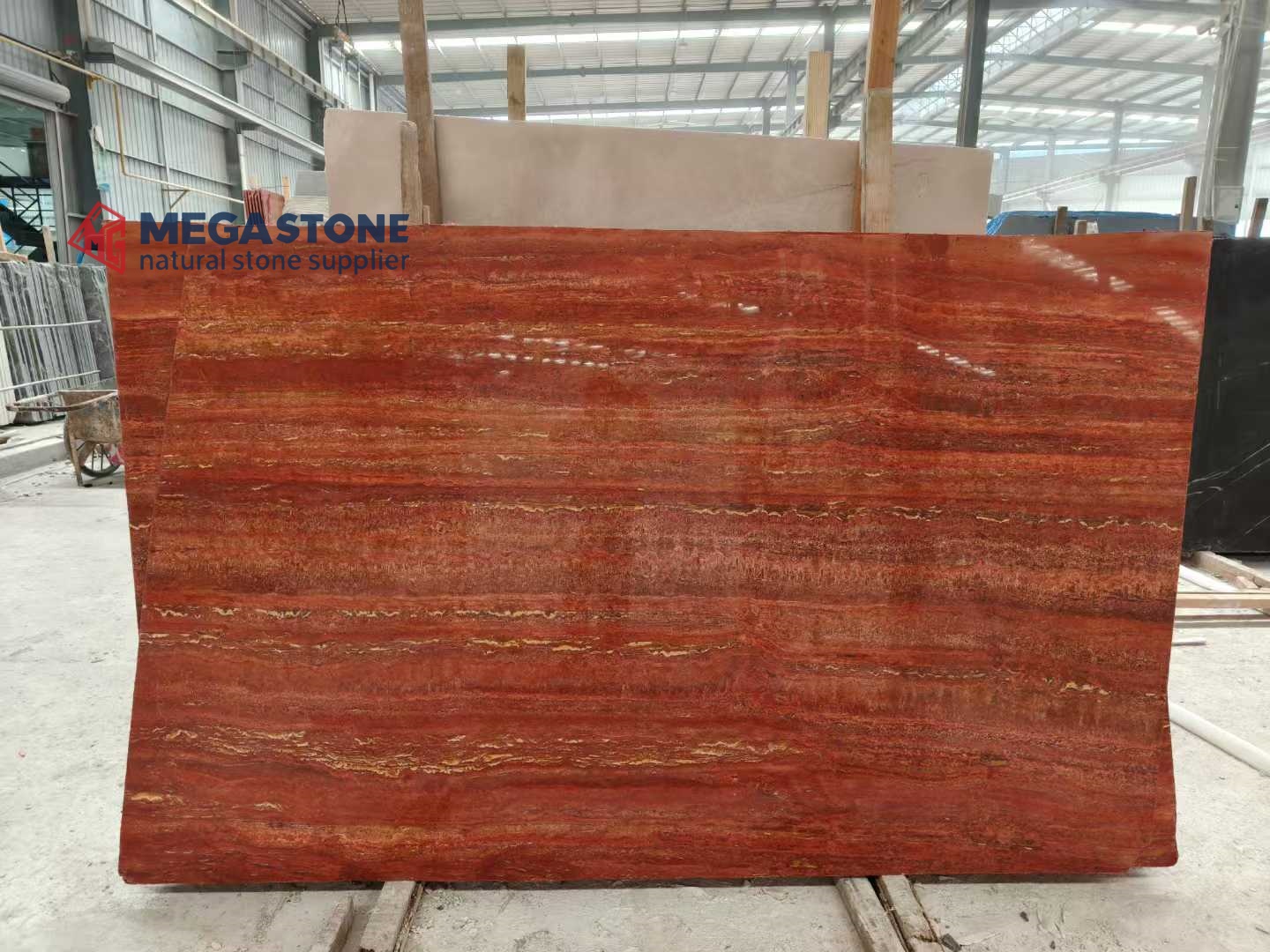 Red Travertine Slab